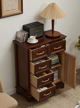 美实木柜客厅靠墙斗收F78J7S77纳柜储物柜多层立柜式五斗杂物抽屉