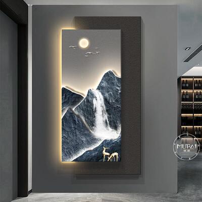 LE2D灯靠壁山图入户玄关装饰画正对门挂画205新高端款走廊LQV过道