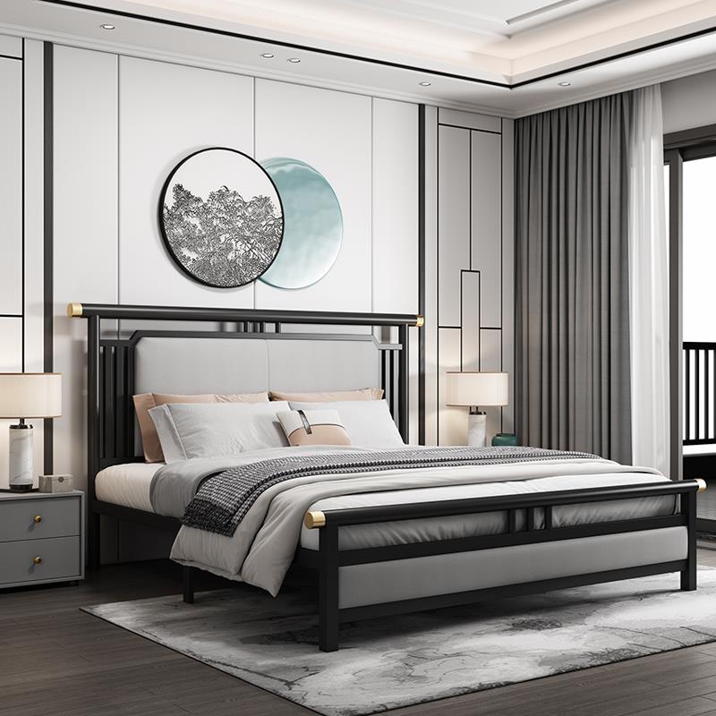 cs1.8铁艺床用铁床厚加双ZIF人床1.5单人新中式床酒店公寓出租房