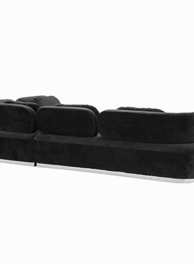 计黑色创SOJ意客发设师款布艺小户型小型厅卧室公寓接待沙贵妃位