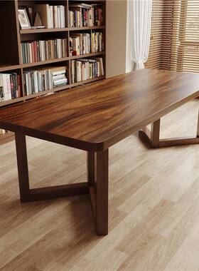 新中式JWX桌南美胡桃木茶椅组合全实木阳台茶茶台原木桌茶几泡长