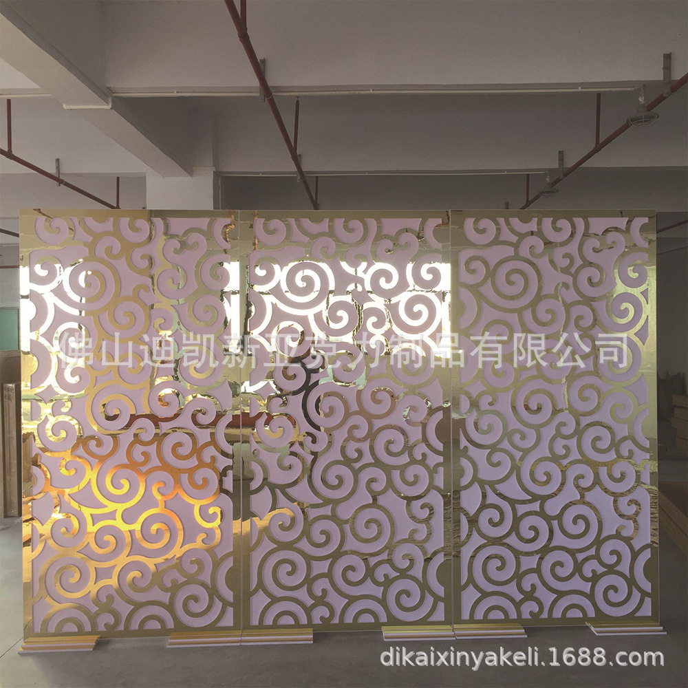 亚克力屏风背景 PVC镜面旋螺花纹背景 婚庆屏风背景