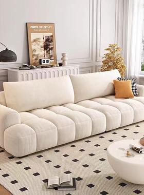 奶油泡芙棉花糖沙发33096客户厅小型风钢键直排三人琴位云朵布艺