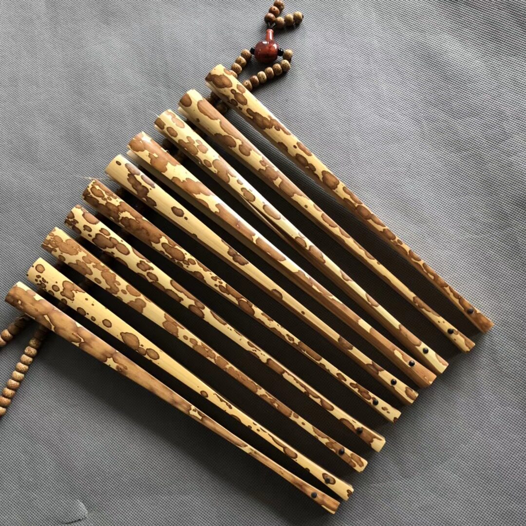 苏工斑竹折扇骨书画扇面