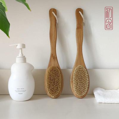 初心木洗澡刷猪鬃毛刷美体搓搓背长柄XJR身质体刷干刷背毛软澡沐