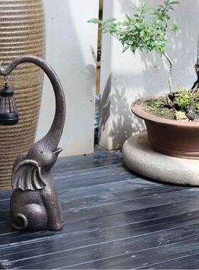 阳简约外花园布观置吉祥仿石坐象太SZ230502能灯户装饰摆件庭院景