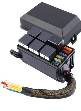 源工头厂多路汽车继电器保险险丝盒PBQ6路保盒全套带新线能源汽车