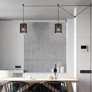 纱后现代高V档布罩水晶吊灯奢美式 店110灯罩 餐轻厅服DLB装