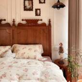 法木式 实床复古做床BFG旧人床双主卧婚中古风家用1.8公主床美式 轻