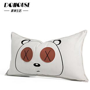 熊憨憨刺绣贴布绣沙发抱枕儿CNA童样床上腰板靠小车载腰枕简间约