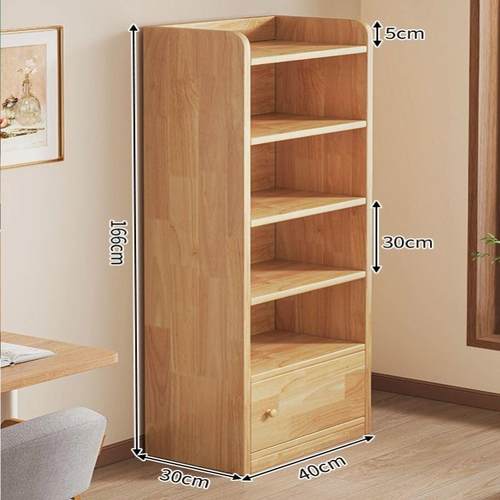 实木书架置MCC厅物架客落地儿童简易书家用多层卧室生学办公柜收