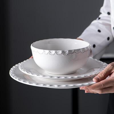 盘子家用20TUH25新款欧式古餐具子餐盘碟套装个性意复西餐圆盘菜