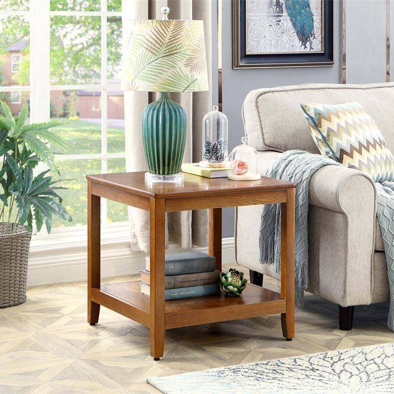 W6实木小茶几客方厅沙发边柜几角几简约边角柜K-A005美式方桌小正