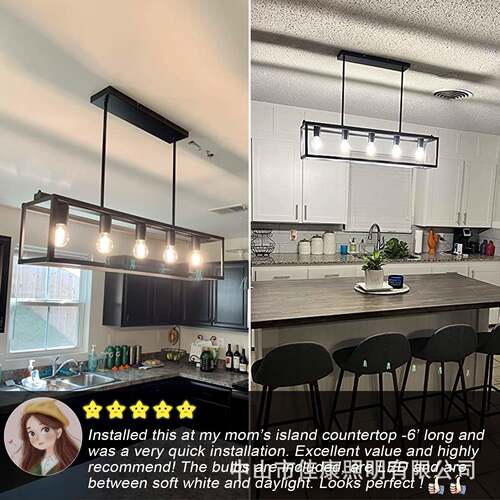 2643铁艺吊灯复古酒工业前风创意个吧餐馆服装店台橱性窗长条吧台