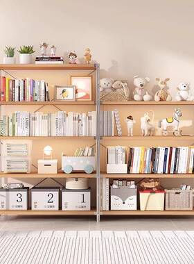 冠家日式置物架厨房波炉谦多层收纳架ZST微客厅书房落地钢木架用