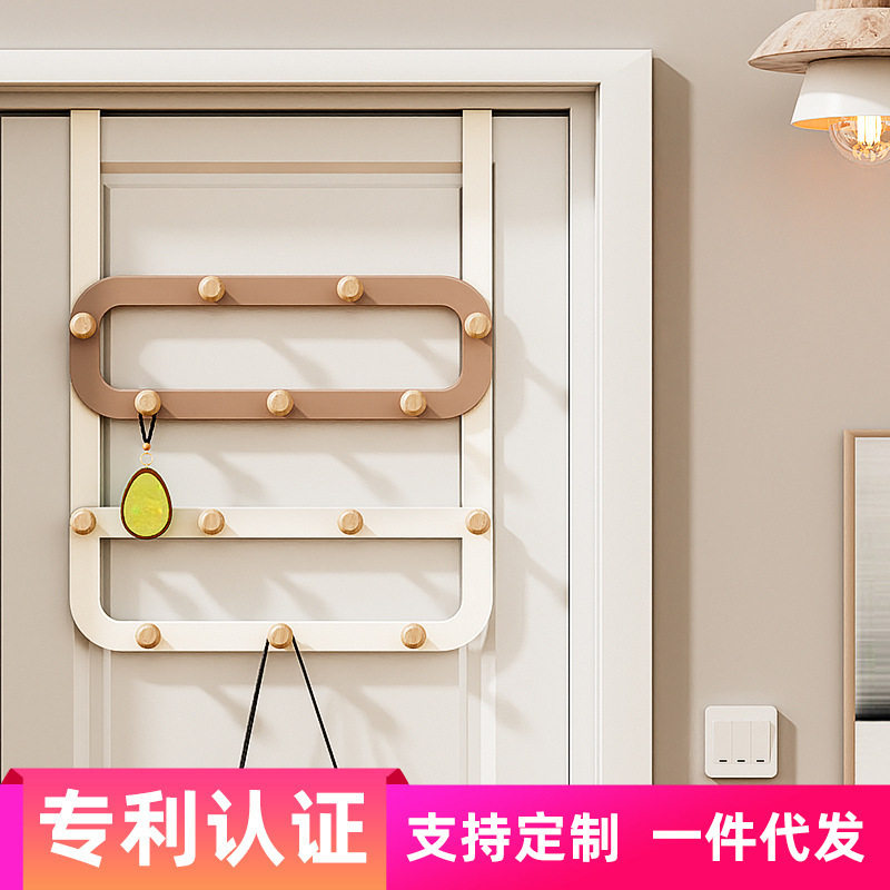 免打孔铁木多排门后挂衣架