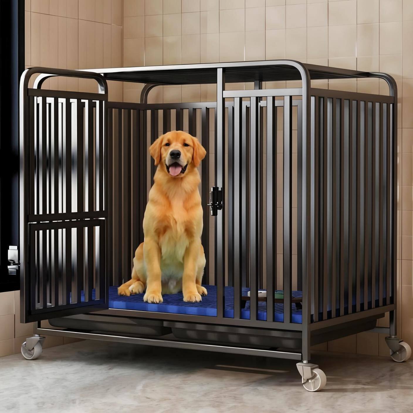 狗笼子中型大型犬室内超大带厕所边牧柯基金毛小型狗狗窝宠物狗笼
