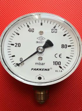 0631300112 PAKKENS压力表0-100mbar~议价