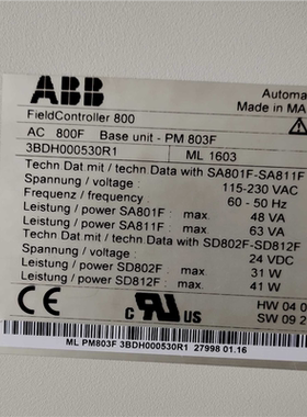 ABB AC800F PM803F 3BDH000530R1~议价