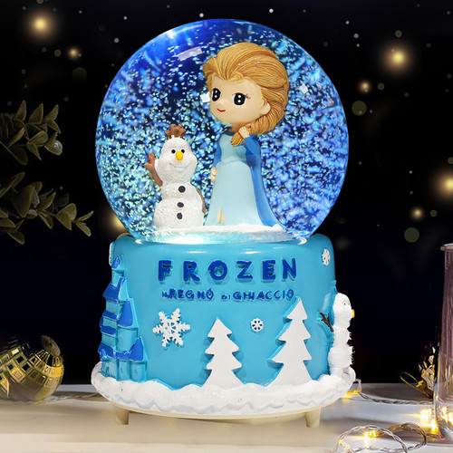 冰雪奇缘水晶球音乐盒儿童女孩公主八音盒艾莎闺蜜女生日礼物
