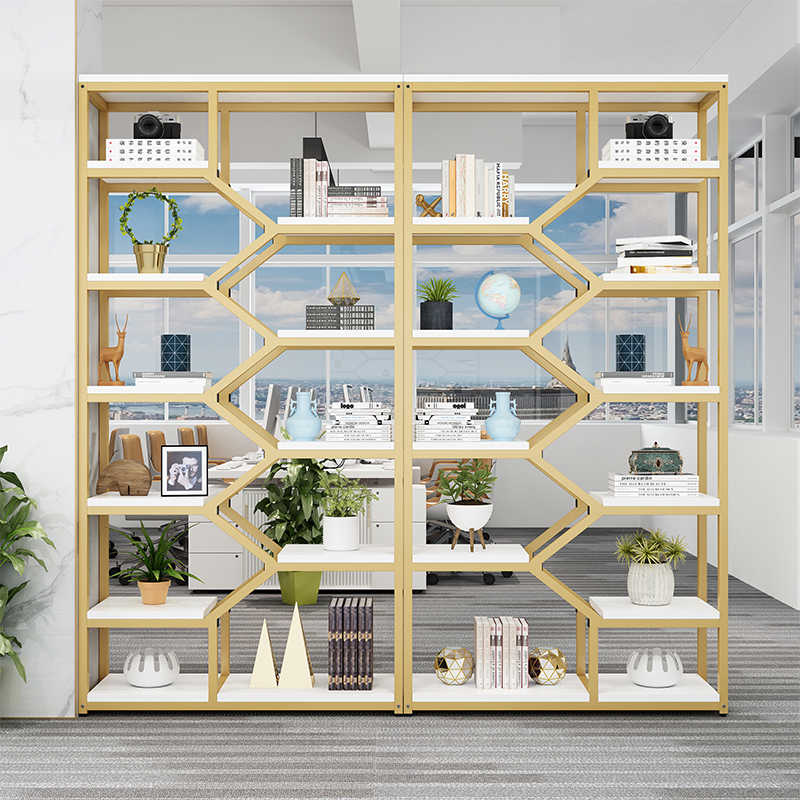 屏风隔断墙置物架办公室书架客厅玄关展示架落地花架咖啡厅装饰架