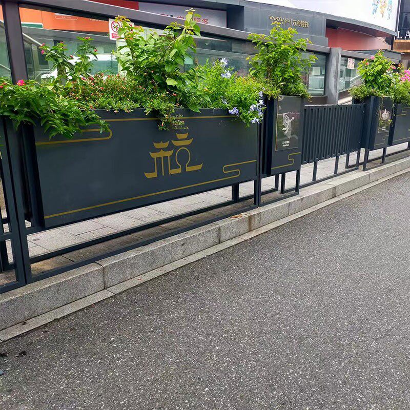 户外不锈钢花箱隔断花坛室外镀锌花箱庭院内外摆种植箱花盆护栏