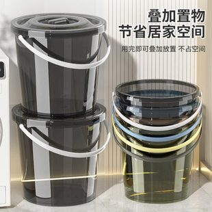 厂促甲东里加厚透明储水桶洗衣洗澡手提桶学生宿舍大圆桶家用带盖
