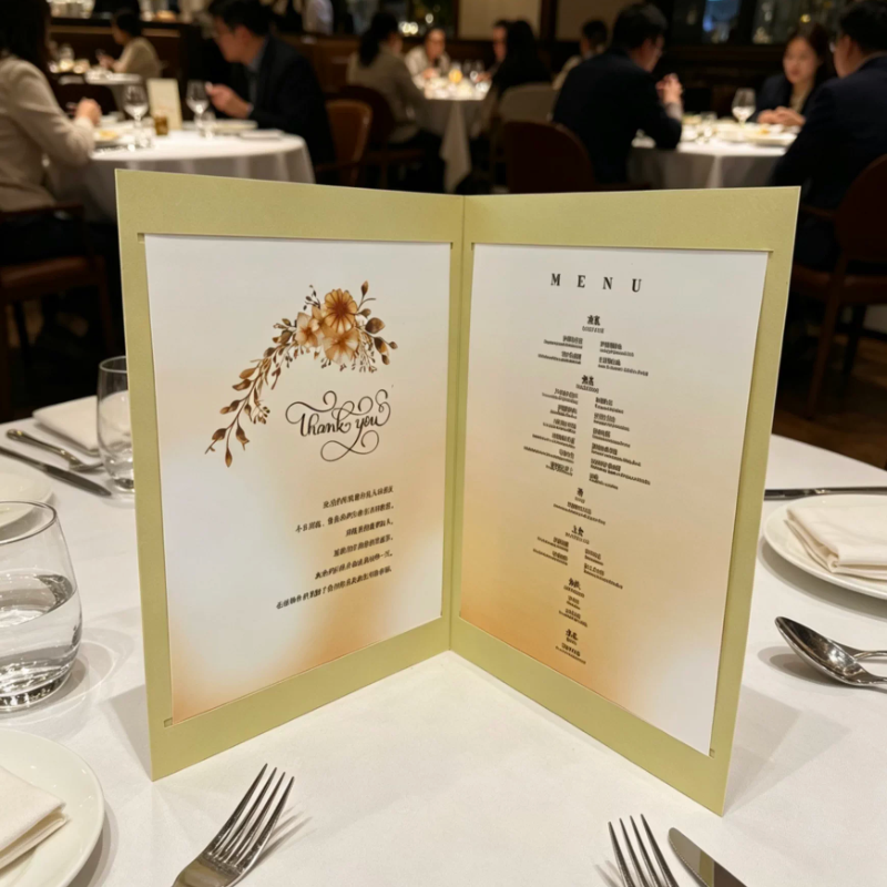酒店商务结婚宴请菜单菜谱满月宴宝宝宴婚礼菜单菜牌套餐封套卡纸