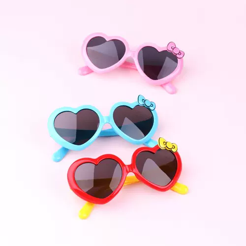 Детские солнцезащитные очки для девочек для мальчиков в виде сердечка, защита от ультрафиолета