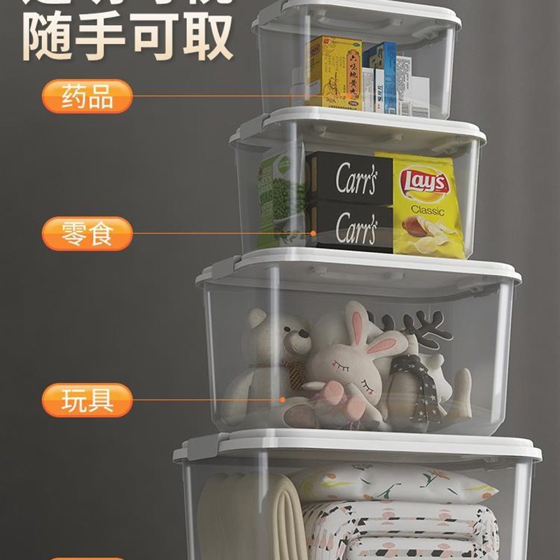 现货速发Lge Traspet plast srage box frot ope y os