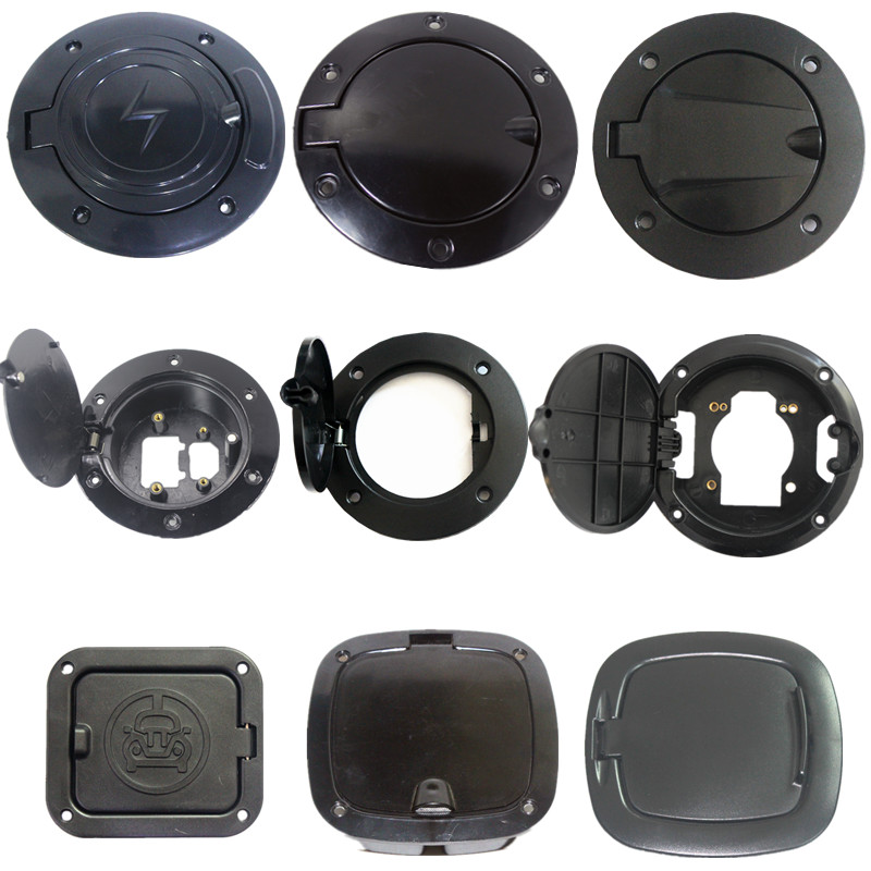 电动车充电盖三四轮车电源口老年代步油箱底座汽车新能源圆形方形