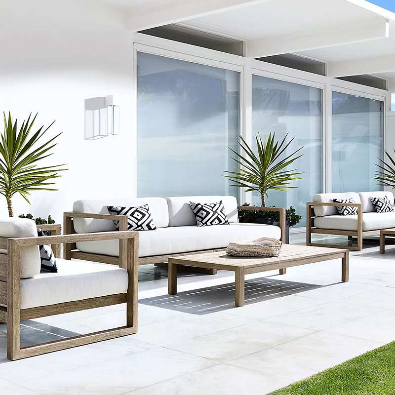 furniture 户外休闲柚木沙发室外设计师软装别墅庭院实木酒店沙发