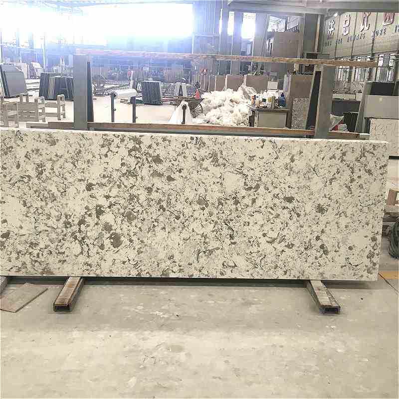 云浮石材白色石英石台面人造石台面厨房浴室洗手台面橱柜灶台面板