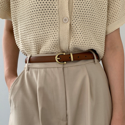 大码加长胖mm细皮带女学生简约复古韩版休闲裤小腰带潮流时尚网红