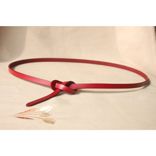 饰连衣裙百搭细腰带女士小皮带学生搭配裙带配饰 酒红色装 夏季 新款