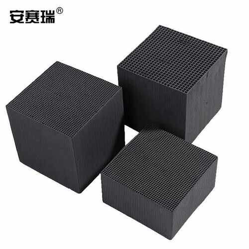 安赛瑞蜂窝活性炭工业油喷漆房废气过滤吸附处理防水蜂窝炭方块10