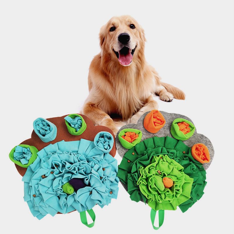 厂家直供宠物彩色爪形嗅闻垫狗狗娱乐玩具减肥慢食绒布玩具毯批发