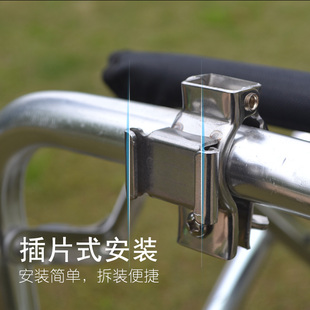 现货钓椅配件钓椅炮台架座不锈钢万向通用加厚插片式连球万向双炮