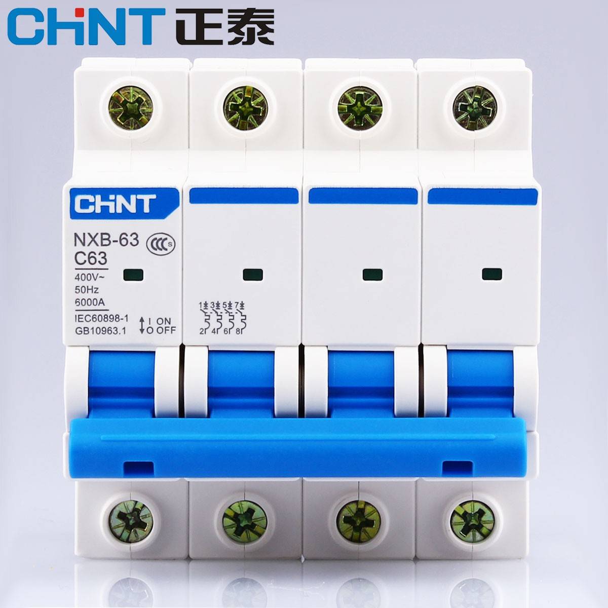 正泰三相四线空气开关4P 25a32A40A50A63A小型断路器空开NXB-63