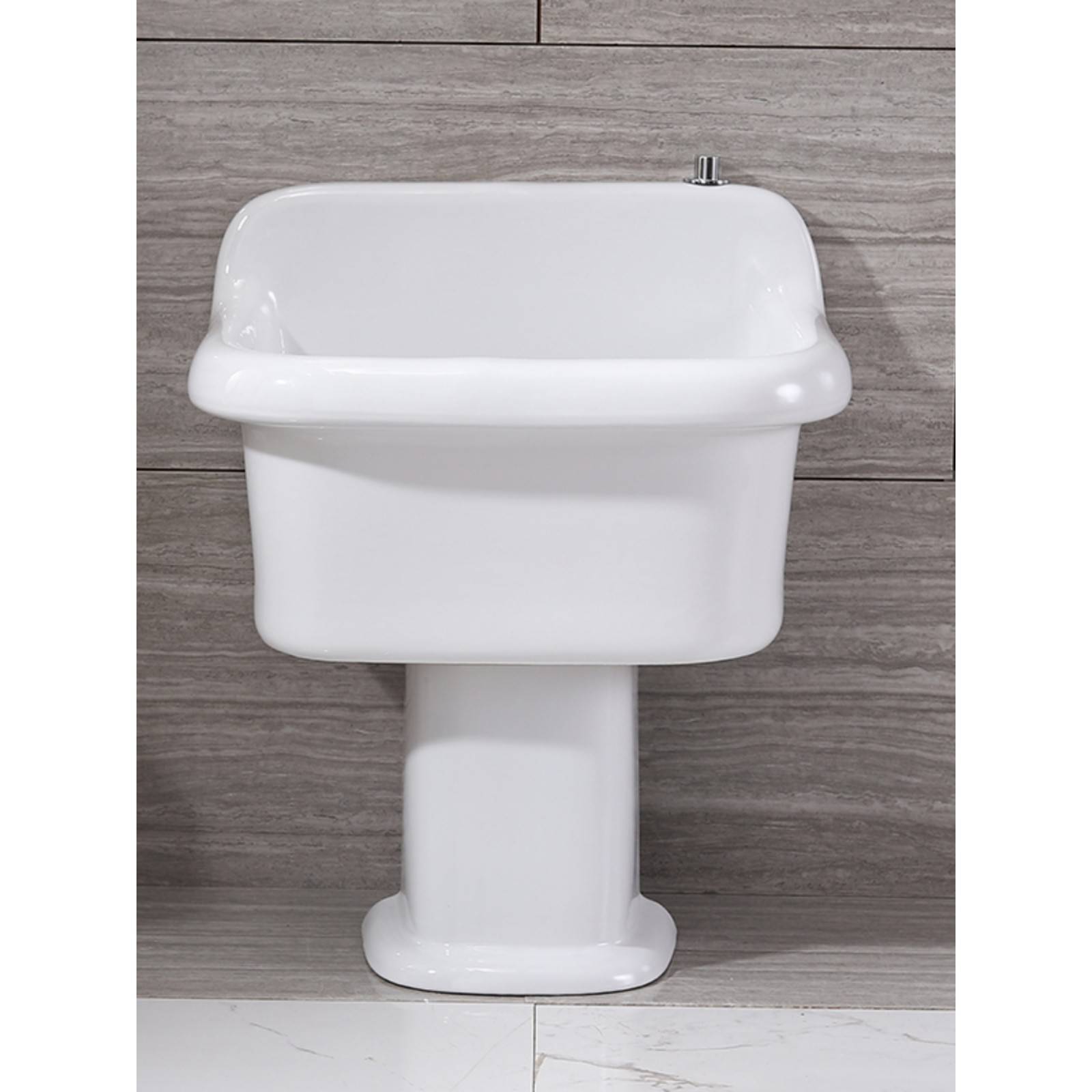 洗拖把池高脚家用阳台陶瓷分体落地式卫生间老款大号墙排水地拖盆