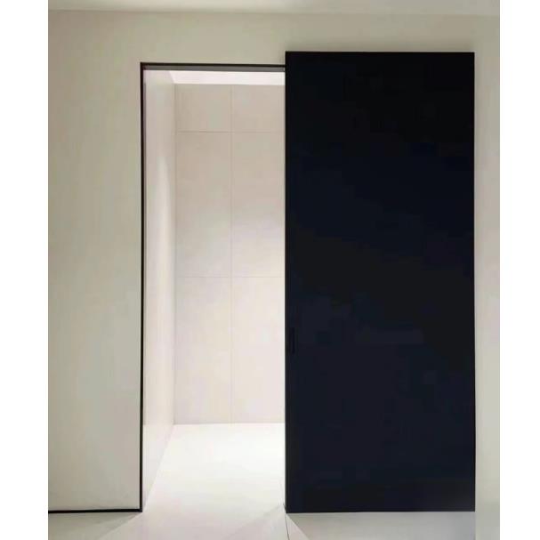 黑色鬼门平滑动门浴室厨房悬挂门书房衣帽间隐形门无轨滑动门