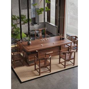 新中式罗汉床2025新款茶桌椅组合胡桃木实木高端茶几客厅家用茶台