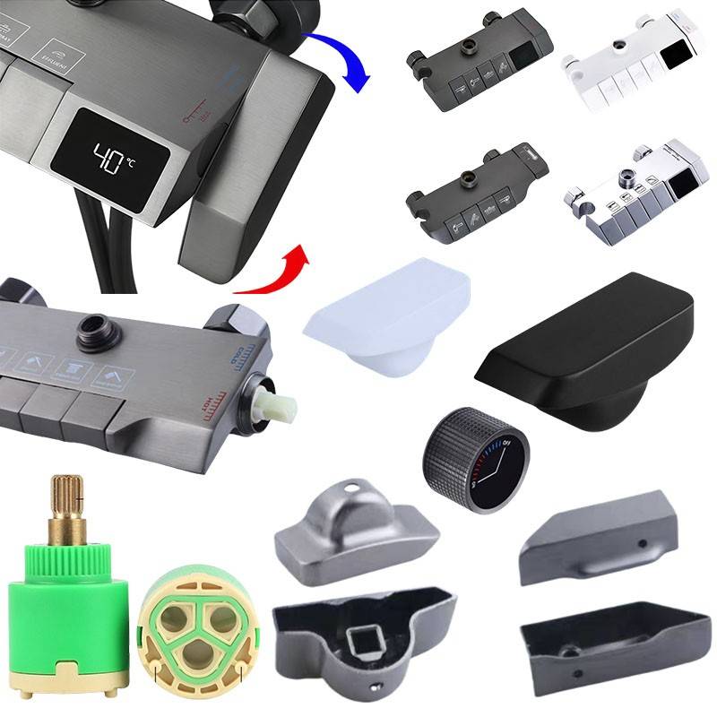 钢琴按键开关冷热侧开淋浴手柄阀芯铜灰色银白色主体维修工具配件