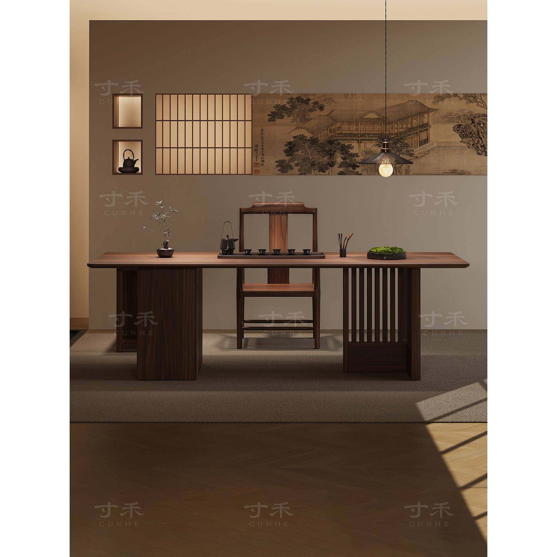 寸禾宋式美学黑胡桃木茶桌新中式禅意实木泡茶桌2025新款高端茶台,住宅家具,家用茶台/茶桌,淘宝优惠券,粉丝福利购,淘宝优惠卷