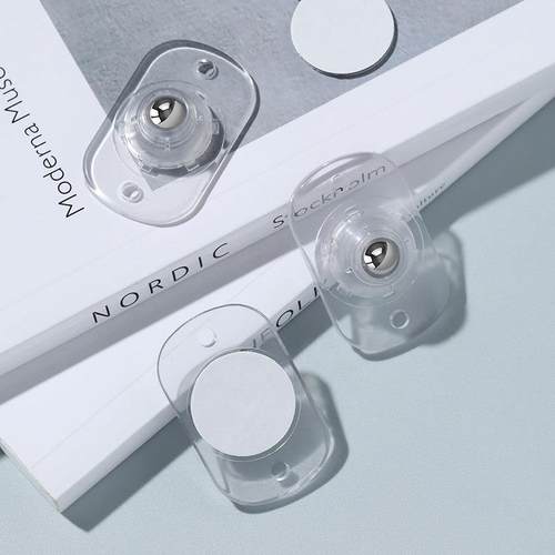 免打孔黏贴式万向轮收纳箱盒垃圾桶底部小轮子滚珠滑轮家用可移动