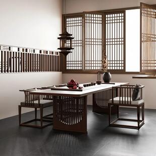 宋氏美学实木茶桌椅组合禅意功夫茶台家用泡茶桌办公室接待茶台