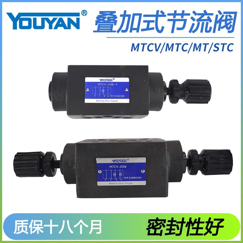 MTCV-02W叠加式DLA双向STC节流阀MTC-03液压06A流量调TVCW速阀04B