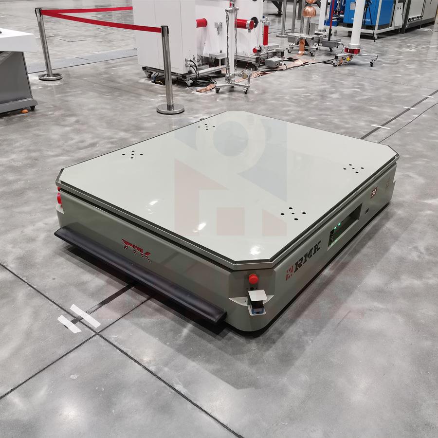 五吨重载型AGV小车底盘 磁条寻迹舵轮托盘运输机器人 背负式agv