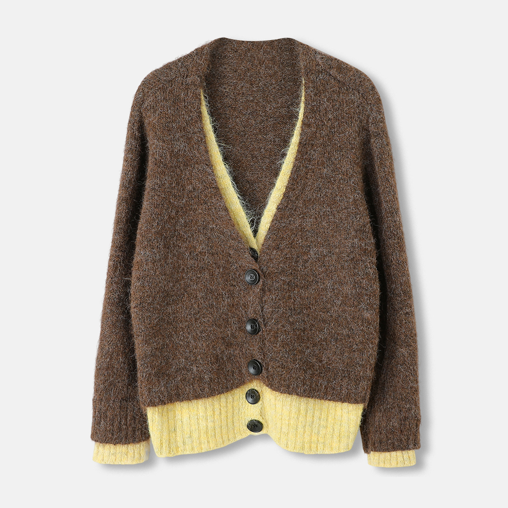 假两件撞色氛围感穿搭毛衣