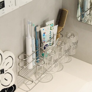 304不锈钢电动牙刷置物架壁挂式 免打孔牙杯子牙膏挂墙漱口杯架子